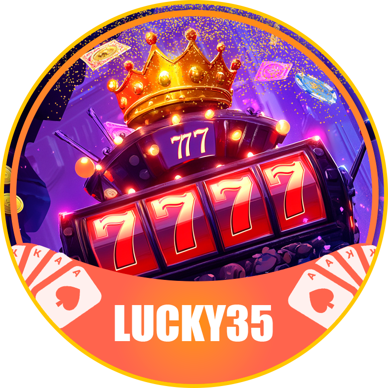 Young woman in a vibrant casino environment, illuminated by the neon lights of Lucky 35, smiling confidently with excitement.